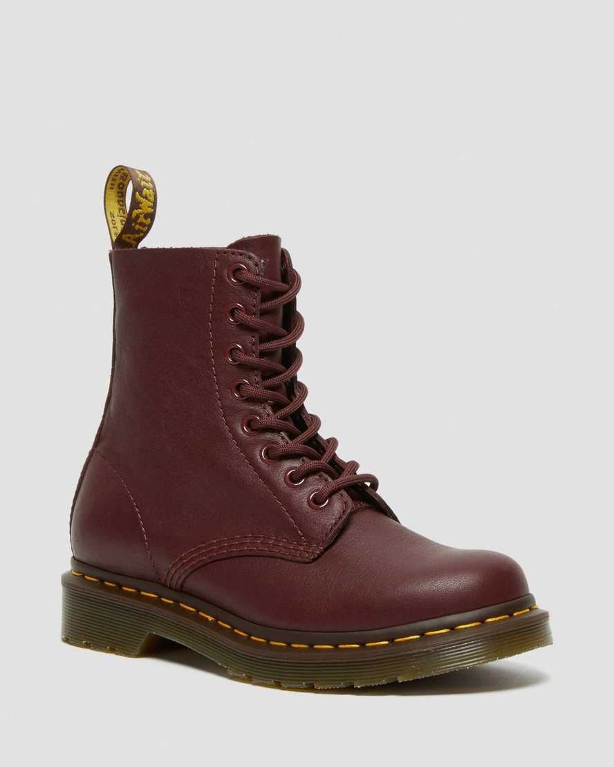 Dr. Martens 1460 Pascal Virginia Deri Kadın Originals Botlar - Bot Kırmızı |ZESFB9537|